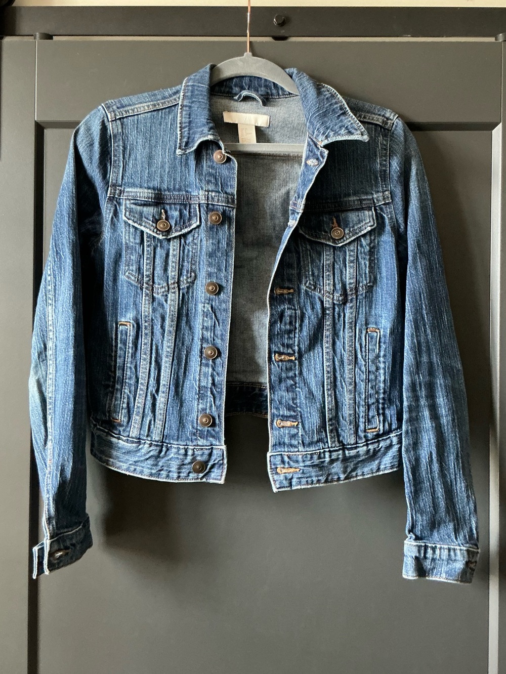H&M Dark Blue Denim Jean Jacket - Women's